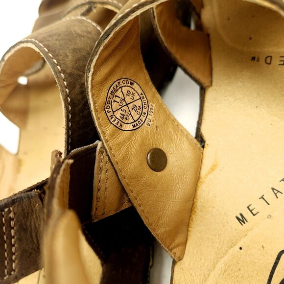 KEEN Mens 11 Leather Sandals Fisherman Style Brown Huarache - Picture 5 of 7